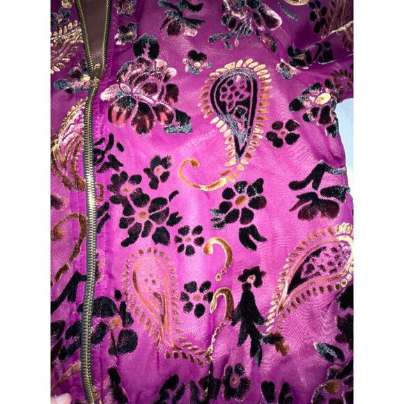 Fashion Nova Purple Brocade Jacket - Size S - Fully Lined & Gorgeous - Picture 6 of 11